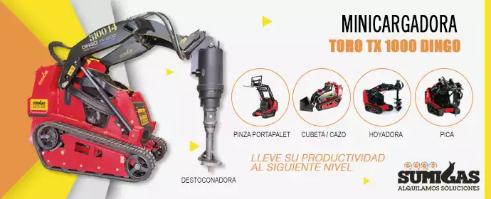 Alquiler de minicargadora Toro TX 1000 Dingo en Sumigas